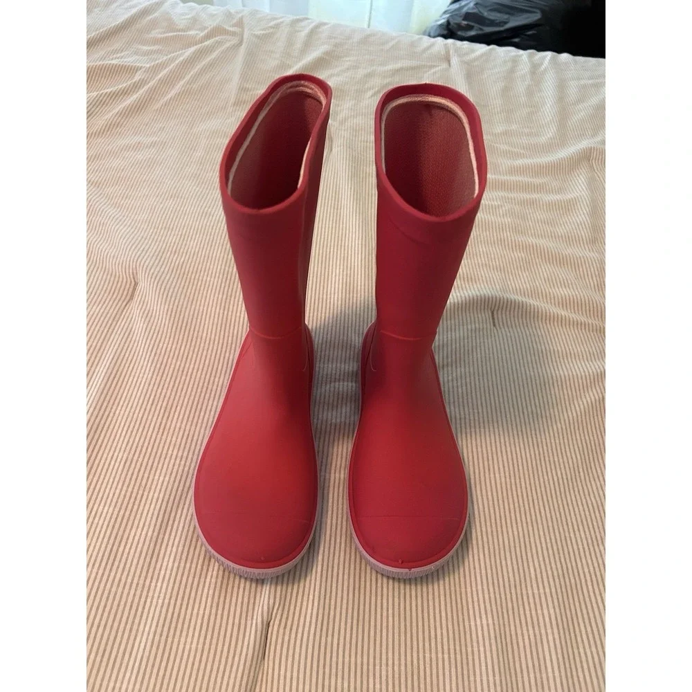Kamik Youth Girls Size 3 Rubber Rain Boots Pink Anti Odor Wellies Outdoors Play